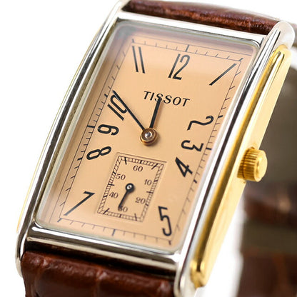 中古 ティソ TISSOT アールデコ タンク型 レクタンギュラー スモールセコンド A282 A282 アナログ 腕時計 ブランド メンズ ブラウン UW-TS-OT-00006
