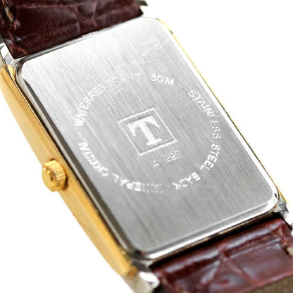 中古 ティソ TISSOT アールデコ タンク型 レクタンギュラー スモールセコンド A282 A282 アナログ 腕時計 ブランド メンズ ブラウン UW-TS-OT-00006