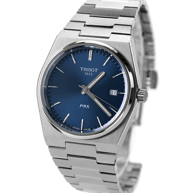 中古 超美品 ティソ TISSOT PRX クオーツ 40mm ブルーダイヤル T1374101104100 アナログ 腕時計 ブランド メンズ ブルー UW-TS-PX-00004