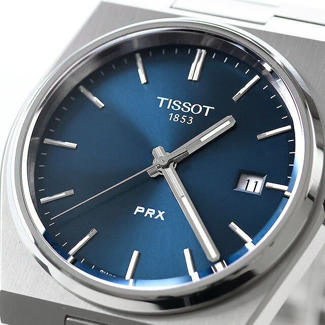 中古 超美品 ティソ TISSOT PRX クオーツ 40mm ブルーダイヤル T1374101104100 アナログ 腕時計 ブランド メンズ ブルー UW-TS-PX-00004