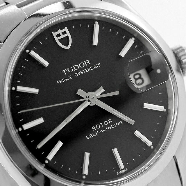 中古 チューダー TUDOR プリンス オイスターデイト 9050/0 チュードル 盾 リダンダイヤル 90500 アナログ 腕時計 ブランド メンズ ブラック UW-TU-PC-00001
