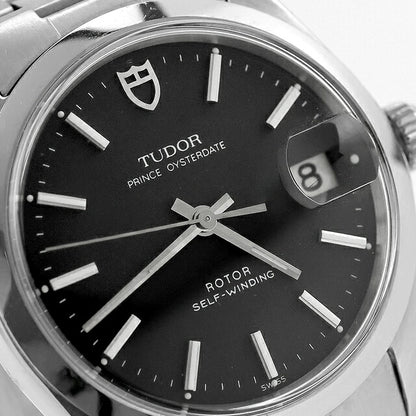 中古 チューダー TUDOR プリンス オイスターデイト 9050/0 チュードル 盾 リダンダイヤル 90500 アナログ 腕時計 ブランド メンズ ブラック UW-TU-PC-00001