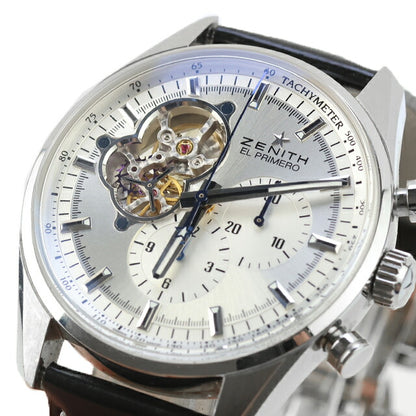 中古 ゼニス ZENITH クロノマスター エル・プリメロ オープンハート ハイビート 36000 社外コードバン 03.2040.4061/01.C494 アナログ 腕時計 メンズ UW-ZE-EP-00001