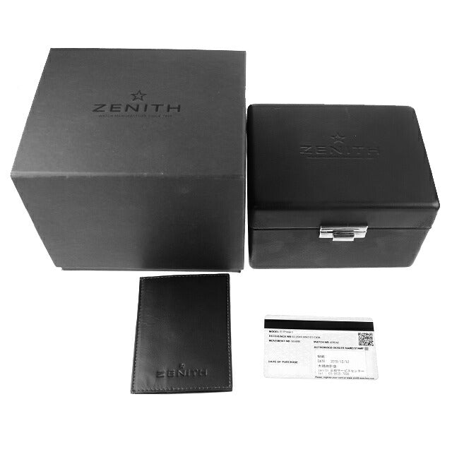 中古 ゼニス ZENITH クロノマスター エル・プリメロ オープンハート ハイビート 36000 社外コードバン 03.2040.4061/01.C494 アナログ 腕時計 メンズ UW-ZE-EP-00001