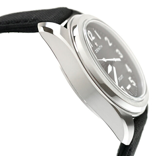 中古 超美品 ゼニス ZENITH パイロット オートマティック エル・プリメロ 替えベルト付属 アナログ 腕時計 ブランド メンズ ブラック UW-ZE-PL-00001