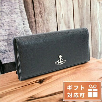 ヴィヴィアン・ウエストウッド 長財布ニ折小銭入付き ユニセックス レザー イタリア 51120005 BLACK ブラック 財布 VWW51120005031