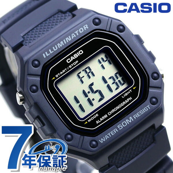 カシオ チープカシオ デジタル ネイビー 海外モデル メンズ レディース 腕時計 ブランド W-218H-2AVDF チプカシ W-218H-2AVDF
