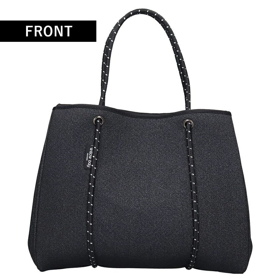 ウィローベイ トートバッグ レディース ブランド WILLOWBAY DAYDREAMER マザーズバッグ ポーチ付き 1016 BLACK DENIM バッグ WB-1016