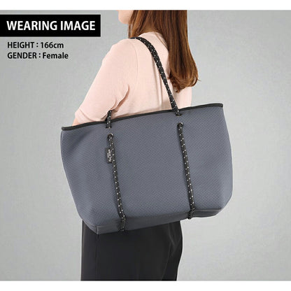 ウィローベイ トートバッグ レディース ブランド WILLOWBAY BOUTIQUE ネオプレントートバッグ ポーチ付き 1102 CHARCOAL バッグ WB-1102