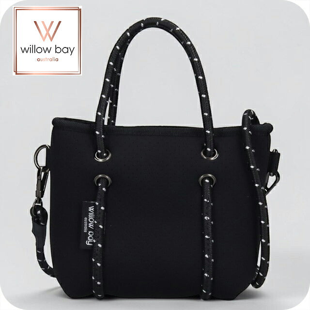 ウィローベイ ショルダーバッグ レディース ブランド WILLOWBAY ブティックタイニー マザーズバッグ  2WAY BLACK WB-1170