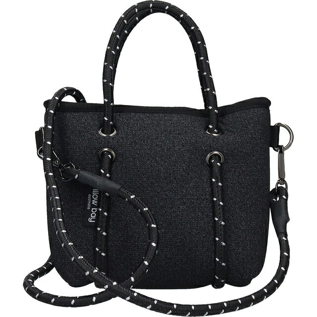 ウィローベイ ショルダーバッグ レディース ブランド WILLOWBAY ブティックタイニー マザーズバッグ  2WAY BLACK DENIM WB-9701