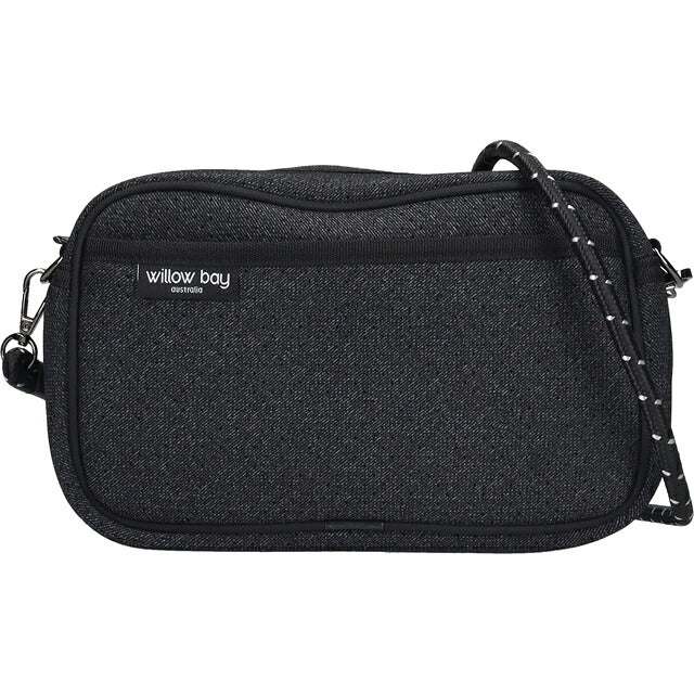 ウィローベイ ショルダーバッグ レディース ブランド WILLOWBAY ラージクロスボディバッグウィズロープ クロスボディ BLACK DENIM WB-9722