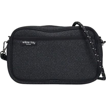 ウィローベイ ショルダーバッグ レディース ブランド WILLOWBAY ラージクロスボディバッグウィズロープ クロスボディ BLACK DENIM WB-9722