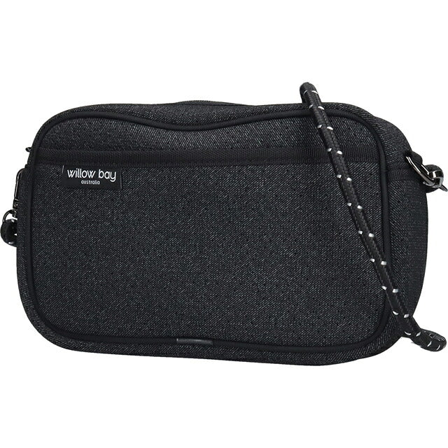 ウィローベイ ショルダーバッグ レディース ブランド WILLOWBAY ラージクロスボディバッグウィズロープ クロスボディ BLACK DENIM WB-9722