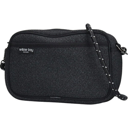 ウィローベイ ショルダーバッグ レディース ブランド WILLOWBAY ラージクロスボディバッグウィズロープ クロスボディ BLACK DENIM WB-9722