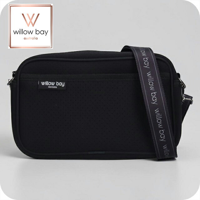 ウィローベイ ショルダーバッグ レディース ブランド WILLOWBAY ラージクロスボディバッグウィズロープ クロスボディ BLACK WB-9723