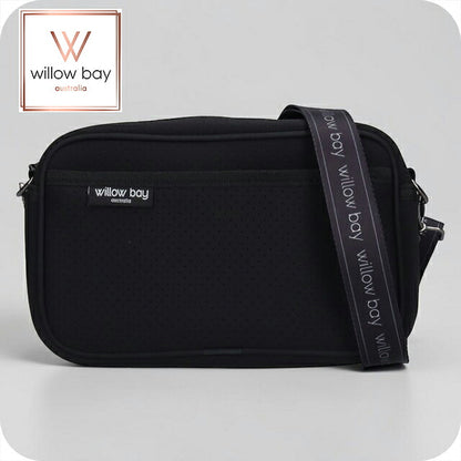 ウィローベイ ショルダーバッグ レディース ブランド WILLOWBAY ラージクロスボディバッグウィズロープ クロスボディ BLACK WB-9723