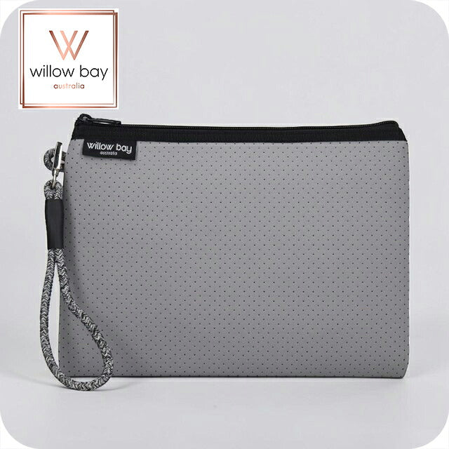 ウィローベイ ポーチ レディース ブランド WILLOWBAY ウィローベイラージブティックポーチ クラッチバッグ PEBBLE GREY WB-9740