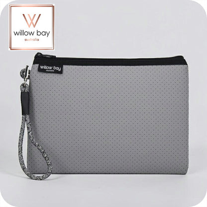 ウィローベイ ポーチ レディース ブランド WILLOWBAY ウィローベイラージブティックポーチ クラッチバッグ PEBBLE GREY WB-9740