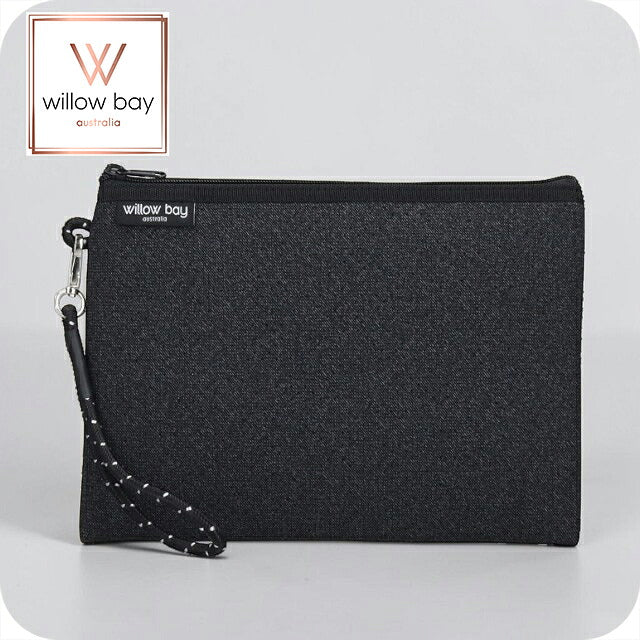 ウィローベイ ポーチ レディース ブランド WILLOWBAY ウィローベイラージブティックポーチ クラッチバッグ BLACK DENIM WB-9741