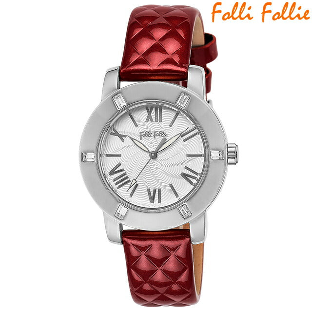 フォリフォリ DONATELLA クオーツ 腕時計 ブランド レディース Folli Follie WF1A005SPS-RE アナログ シルバー レッド 赤 WF1A005SPS-RE