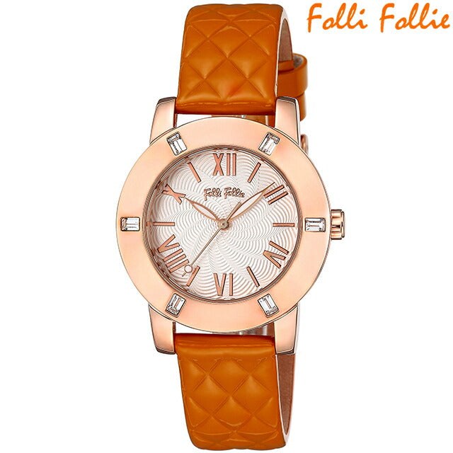 フォリフォリ DONATELLA クオーツ 腕時計 ブランド レディース Folli Follie WF1B005SPSORG アナログ ホワイト オレンジ 白 WF1B005SPSORG