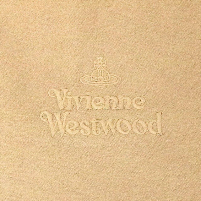 ヴィヴィアンウエストウッド VIVIENNE WESTWOOD マフラー ストール オーブロゴ 刺繍 無地 メンズ レディース C401-BEIGE WQ00024323