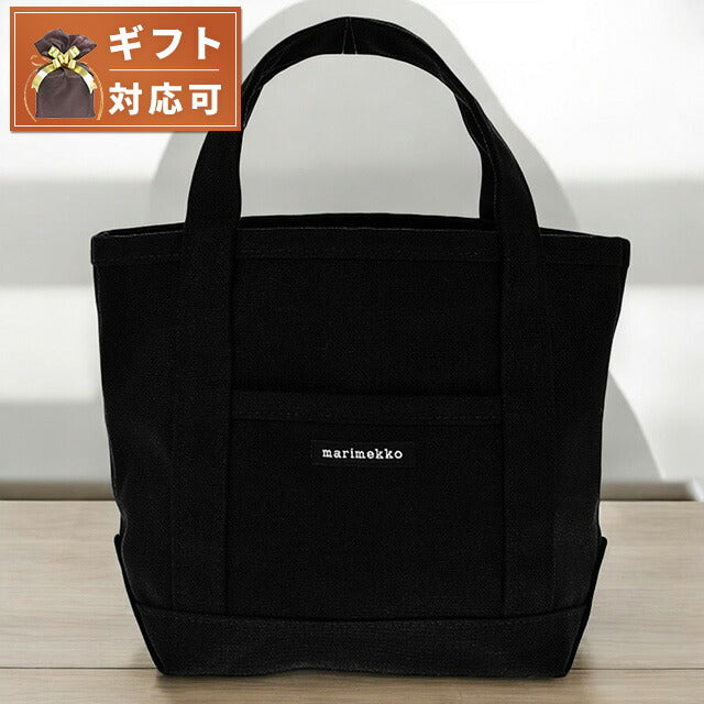 marimekko ブラック トートバッグ　ミラ marimekko - 新品 マリメッコ Marimekko トートバッグ ミラ