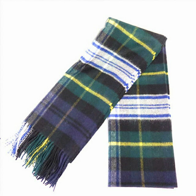 ジョンストンズ JOHNSTONS マフラー WA000056 KU0312 グリーン ホワイト DRESS GORDON グリーン WQ00030205