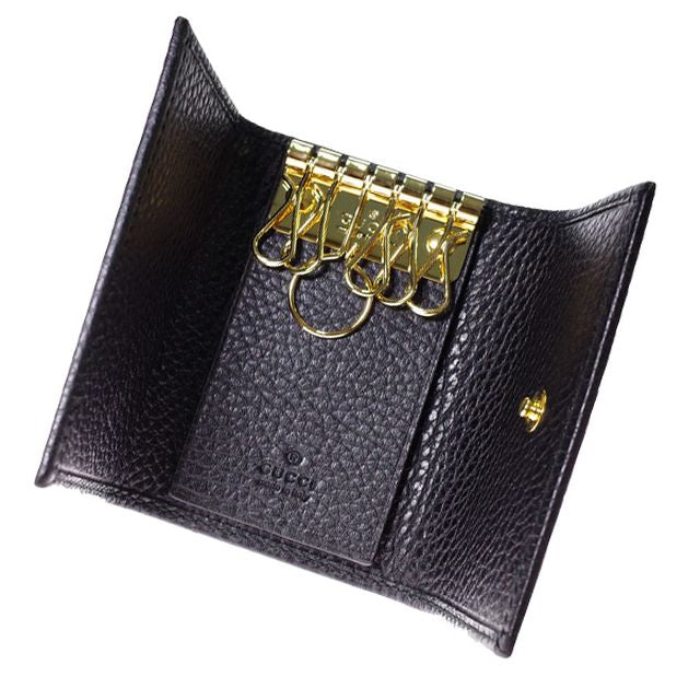 グッチ GUCCI キーケース レディース 456118-CAO0G-1000 ブラック WQ00035206