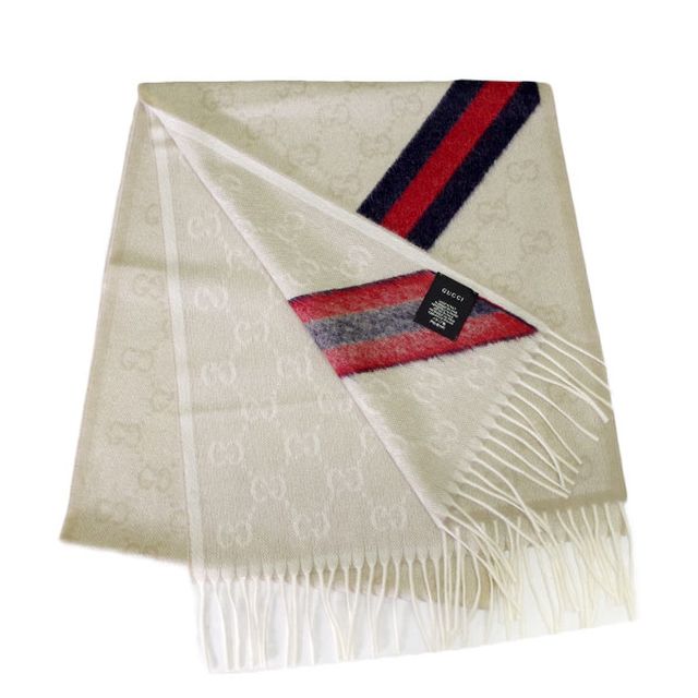 グッチ GUCCI マフラー GG柄 メンズ レディース 570603 3G200 9568 サンド ライトベージュ WQ00035928