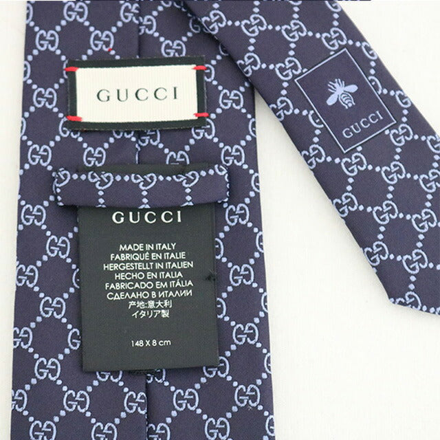 グッチ GUCCI ネクタイ メンズ 456524 4B002 4069 ネイビー GG