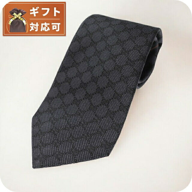 グッチ GUCCI ネクタイ メンズ 456522 4B002 1100 グレー GGパターン WQ00038894