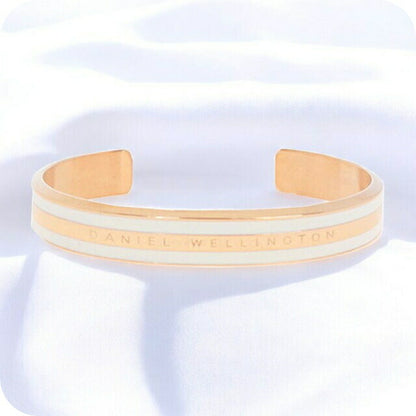 ダニエルウェリントン DANIEL WELLINGTON バングル ブレスレット レディース DW00400069 CLASSIC SLIM BRACELET SATIN WHITE S ローズゴールド ホワイト WQ00039457