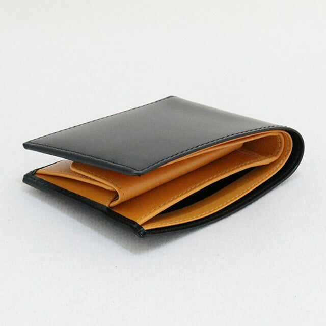 エッティンガー ETTINGEＲ 二つ折り財布 メンズ BH141JR BLACK ブライドルハイド BRIDLE HIDE ブラック イエロー WQ00039460