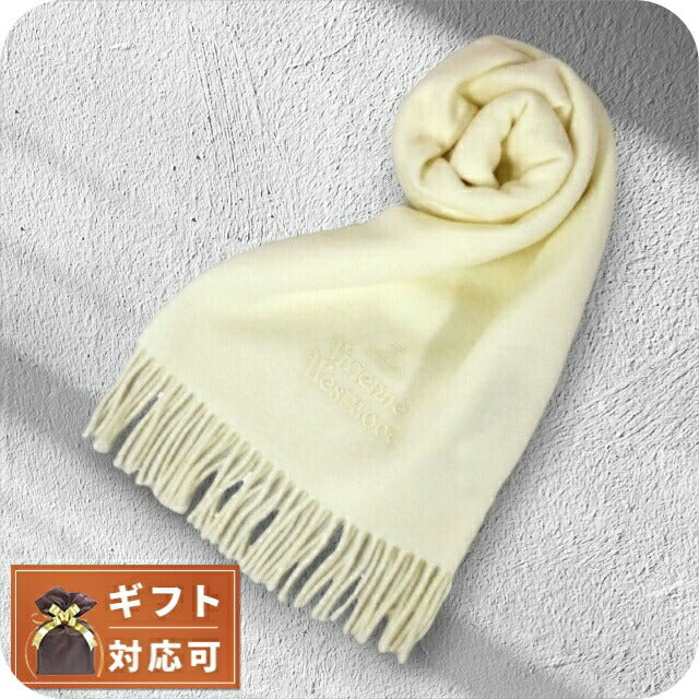 ヴィヴィアンウエストウッド VIVIENNE WESTWOOD マフラー ストール オーブロゴ 刺繍 無地 メンズ レディース A401-WHITE WQ00040734