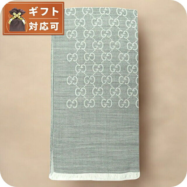 グッチ GUCCI ストール マフラー ロゴ GG メンズ レディース 165904 3G646 1400 ライトグレー WQ00041481