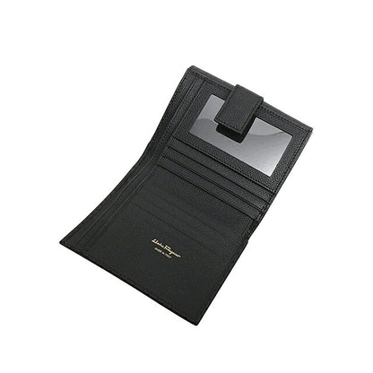 フェラガモ FERRAGAMO 二つ折り財布 二折財布 22C-877-0673998 ガンチーニ レディース ウォレット ブラック WQ00042557