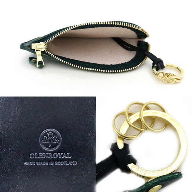 グレンロイヤル GLENROYAL カードポケット付きラウンド ジップキーケース 03-6255 メンズ レディース ブラック WQ00042754