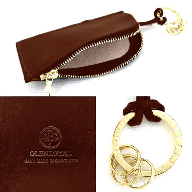 グレンロイヤル GLEN キーケース 03-5212 ブラウン 新品 グレンロイヤル GLENROYAL ジップキーケースメンズ レディース