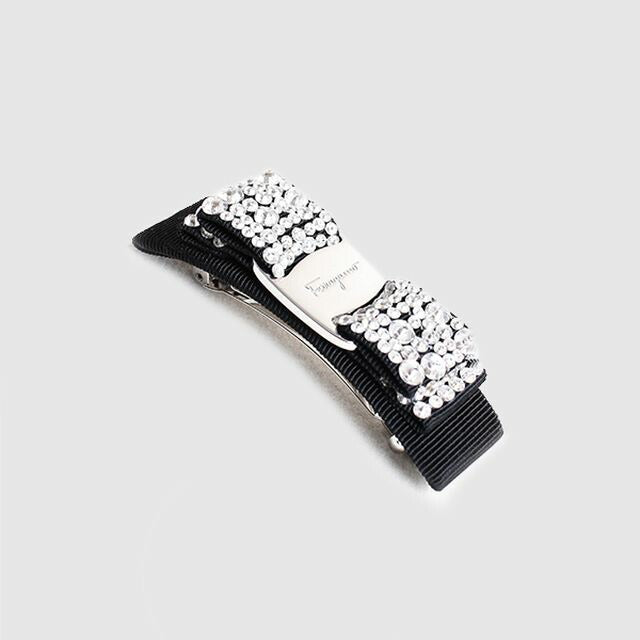 フェラガモ FERRAGAMO バレッタ 342759-524894 ビジュー付き ヘアークリップ リボン レディース ヴァラ VARA BLACK ブラック WQ00043175
