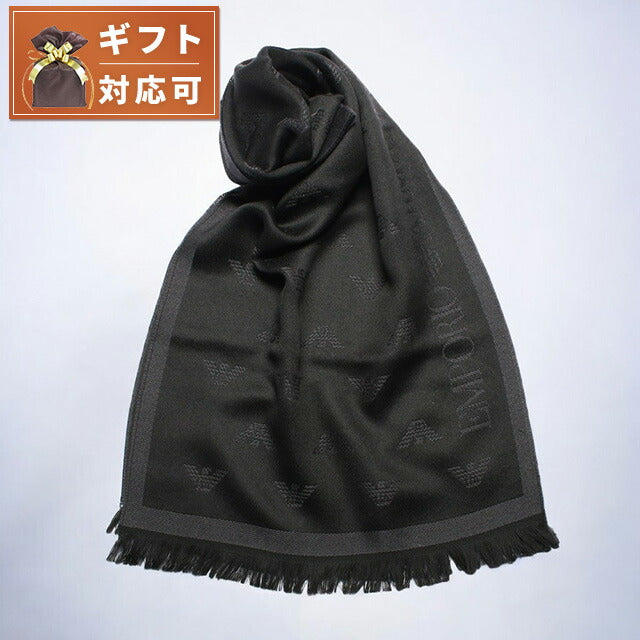 エンポリオアルマーニ EMPORIO ARMANI マフラー ストール 625009 8P306 00044 メンズ ANTRACITE ブラック グレー WQ00043861