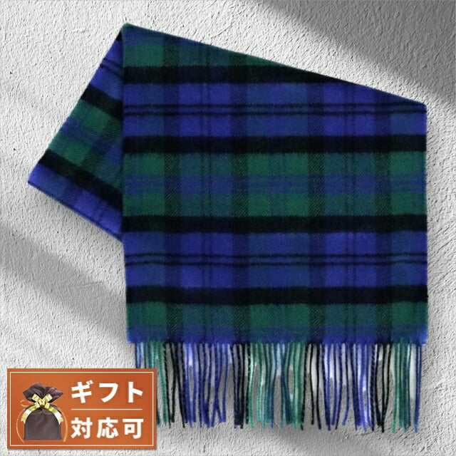 ジョンストンズ JOHNSTONS マフラー WA000016KU0098 BAIRD バイヤード グリーン ブルー チェック柄 WQ00044423