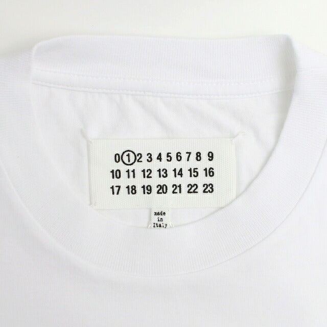 Maison Margiela ロゴホワイトコットン クルーネック半袖Tシャツ メゾン マルジェラ MAISON MARGIELA Tシャツ 半袖カットソー