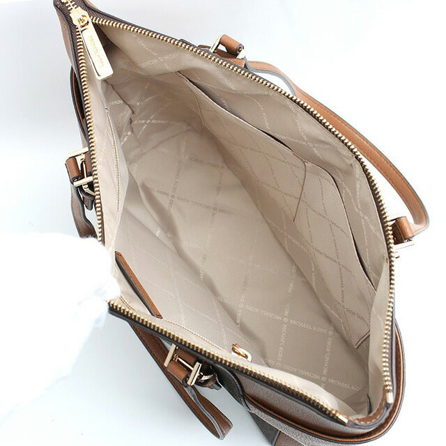 マイケルコース MICHAEL KORS トートバッグ レディース 35T0GCFT3B-BROWN シャーロット ラージ トップジップ トート ブラウン WQ00046258
