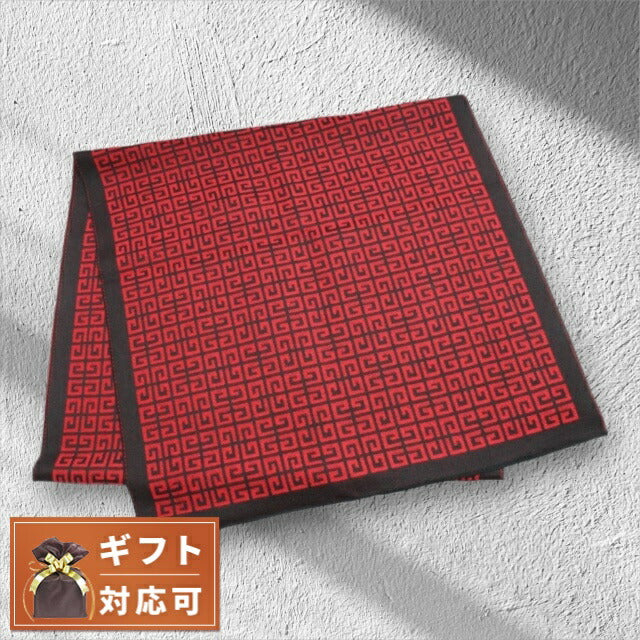 ジバンシィ GIVENCHY マフラー GV4518-J4430-3 メンズ 4Gモチーフ ロゴ BLACK ブラック レッド WQ00047204