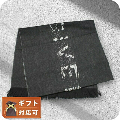 ジバンシィ GIVENCHY マフラー GV4518-J4432-1 メンズ ロゴ ウール混 ブラック WQ00047208