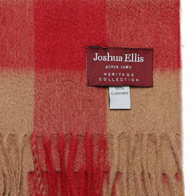 ジョシュア エリス Joshua Ellis カシミヤマフラー CPG50792 メンズ レディース レッド ブラウン チェック WQ00047659