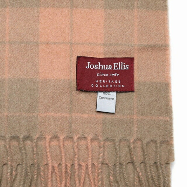 ジョシュア エリス Joshua Ellis カシミヤマフラー LCS50505 メンズ レディース ピーチベージュ系 チェック WQ00047663