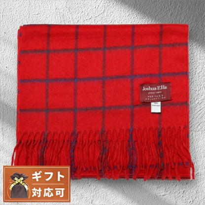 ジョシュア エリス Joshua Ellis カシミヤマフラー LCS50782 メンズ レディース レッド 格子柄 WQ00047668